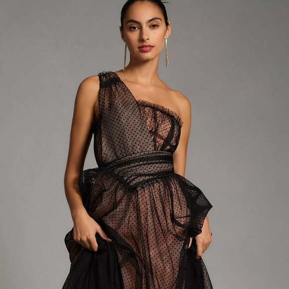 NWT Anthropologie Tulle Dot Maxi Dress - Picture 2 of 16